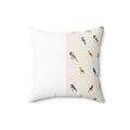 Bird Pattern Spun Polyester Throw Pillow — Watercolor Songbirds Decorative Cushion