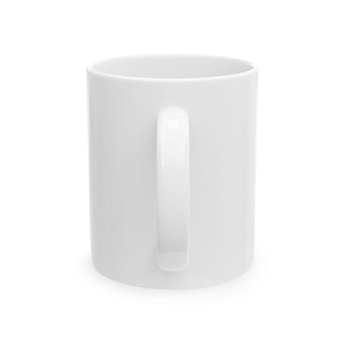 Shows Up Every Morning yellow bird mug, alternate view