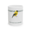 Sunshine Regularity Mug — 'Shows Up Every Morning' Yellow Bird Ceramic Coffee Mug (11oz, 15oz)