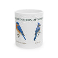 Backyard Birds of Missouri ceramic mug with labeled illustrations of Missouri backyard birds