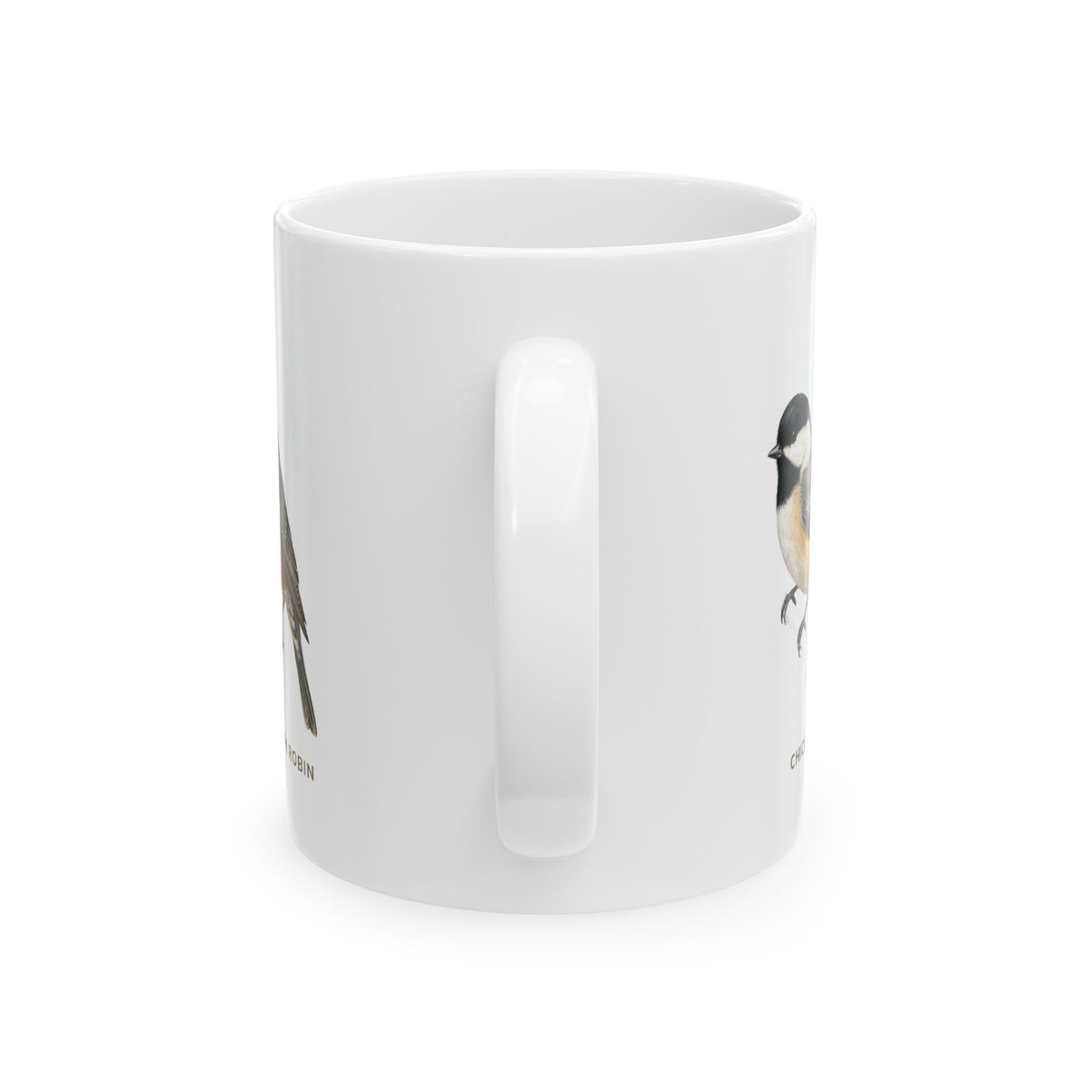 Backyard Birds of Montana mug, handle view