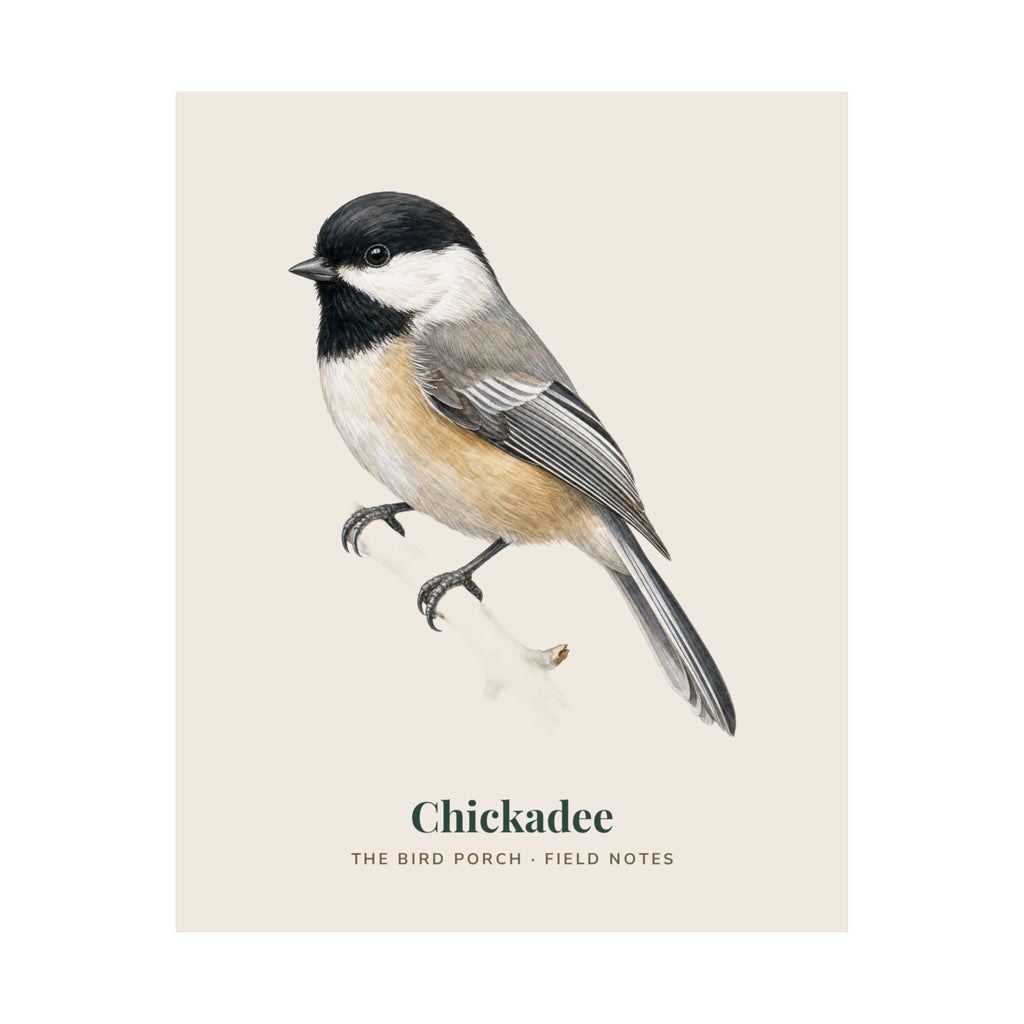 Black-capped Chickadee field notes art print, alternate view