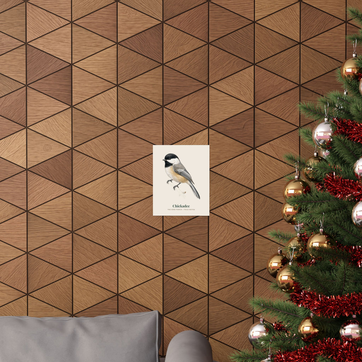 Black-capped Chickadee field notes art print, alternate view