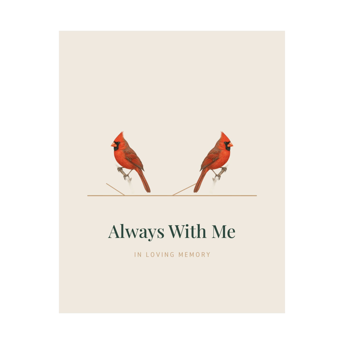 Always With Me memorial cardinal art print, alternate view
