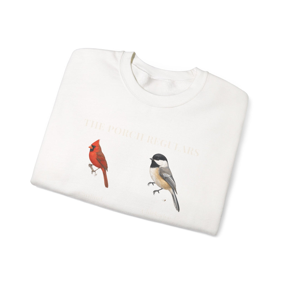 Songbird Crewneck Sweatshirt — Cardinal, Chickadee, Goldfinch & Bluebird Illustration