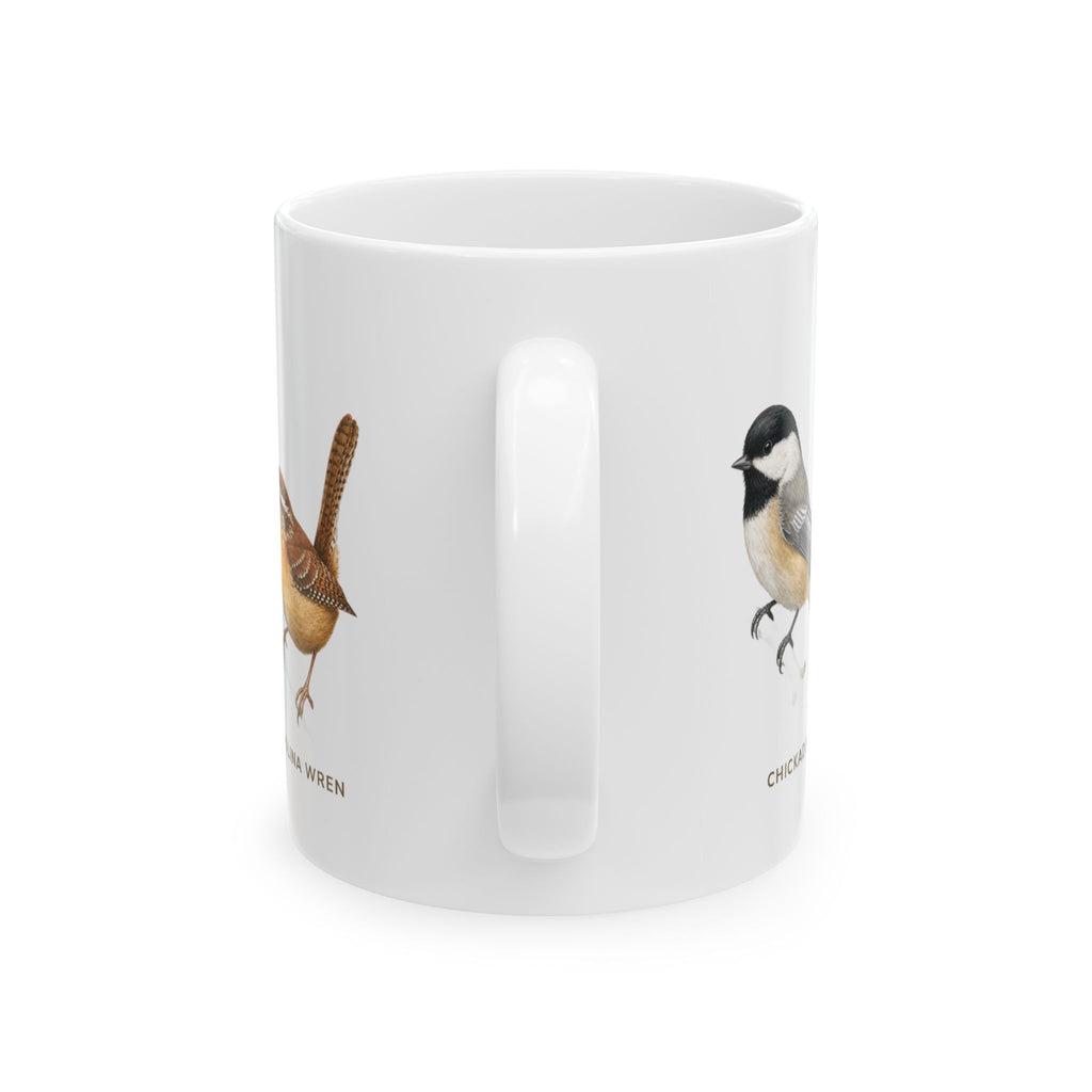 Backyard Birds of Arkansas mug, handle view