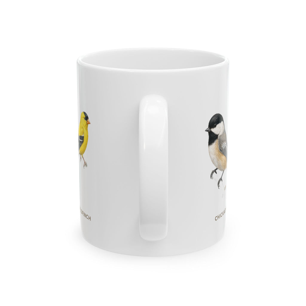 Backyard Birds of Wyoming mug, handle view