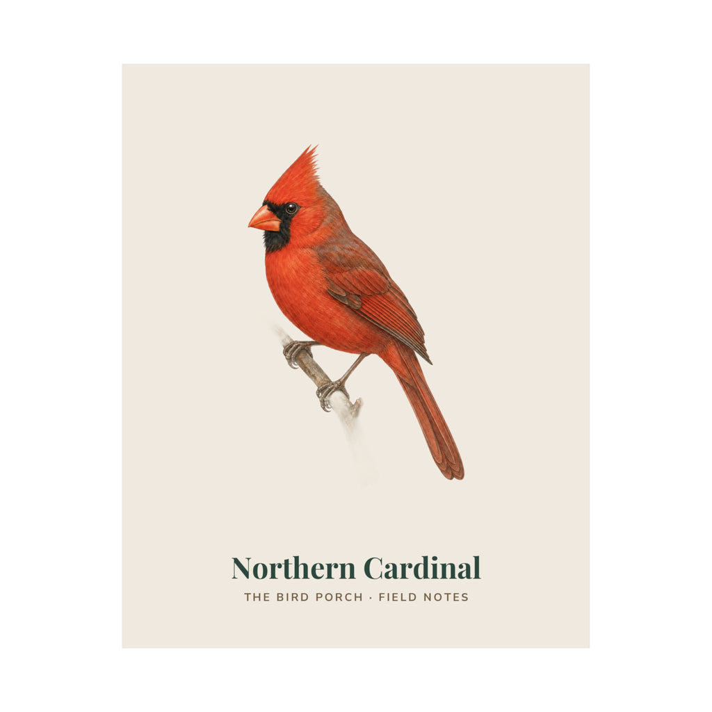Northern Cardinal field notes art print, alternate view