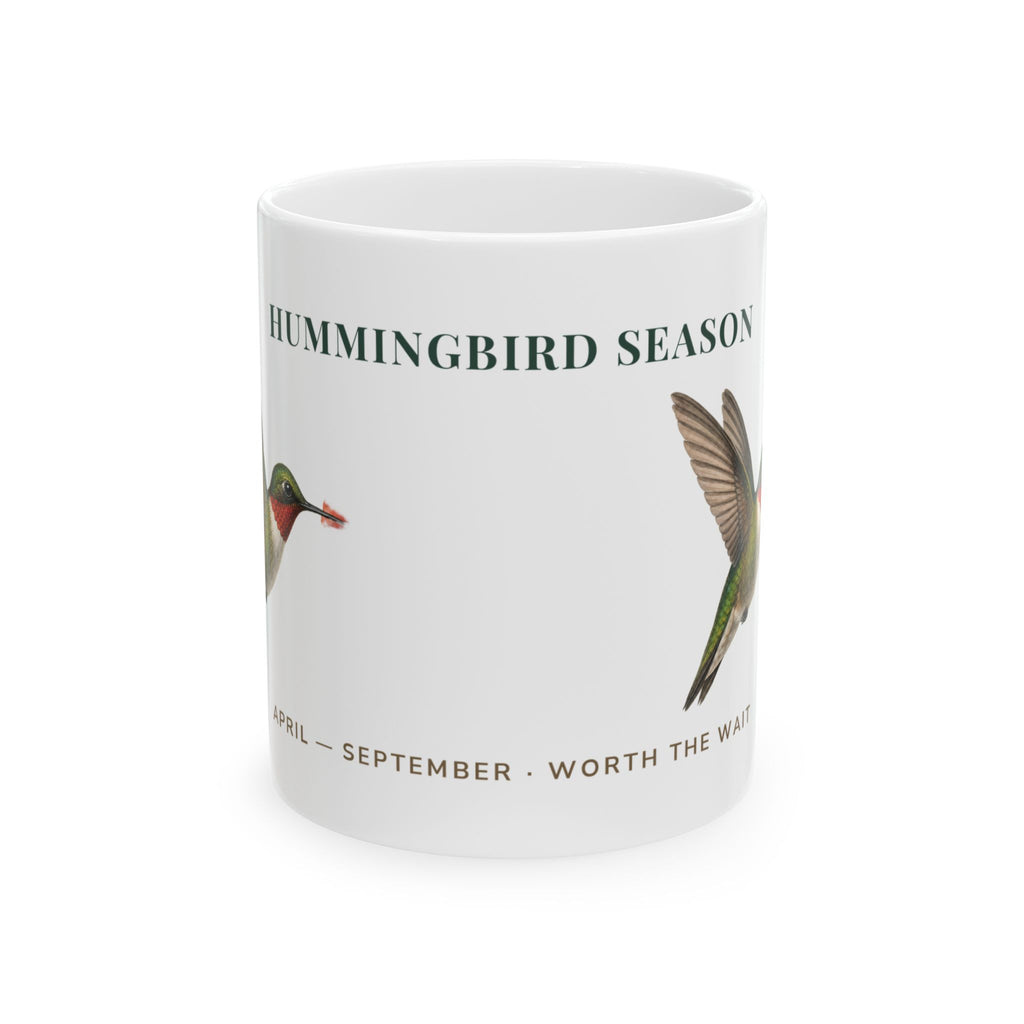 Hummingbird Season Ceramic Mug – Floral Bird Coffee Cup (11oz/15oz)