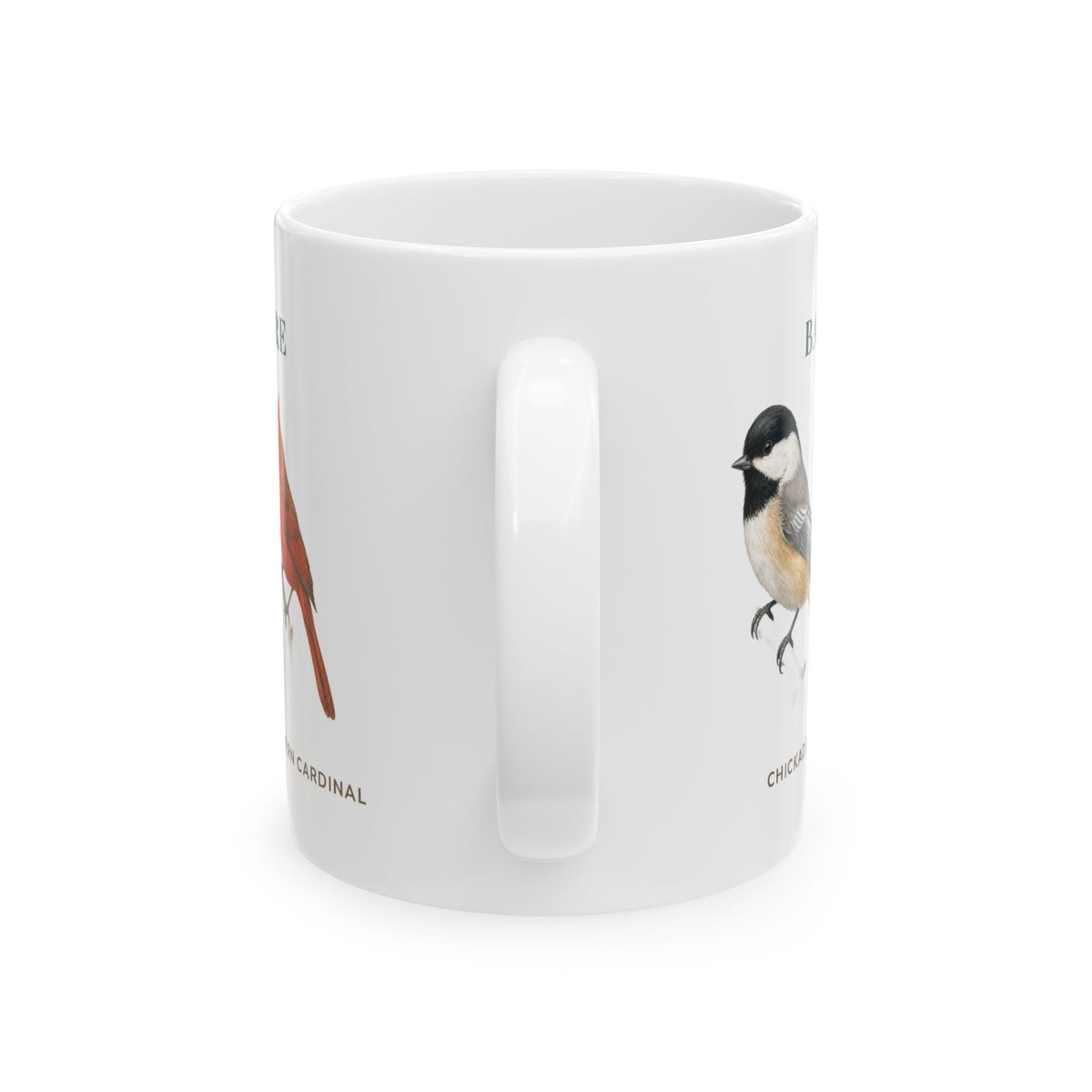 Backyard Birds of New Hampshire mug, handle view