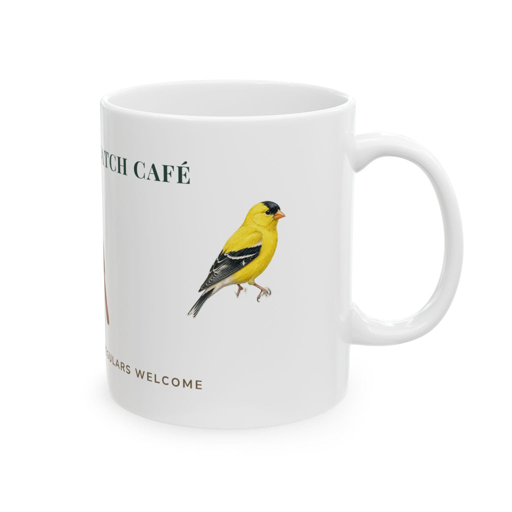 The Feeder Watch Cafe bird mug, alternate view