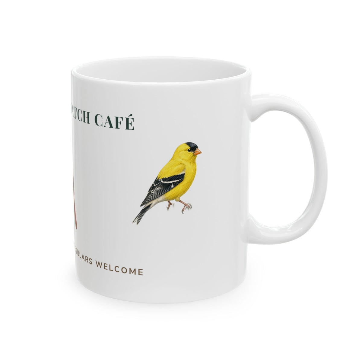 The Feeder Watch Cafe bird mug, alternate view