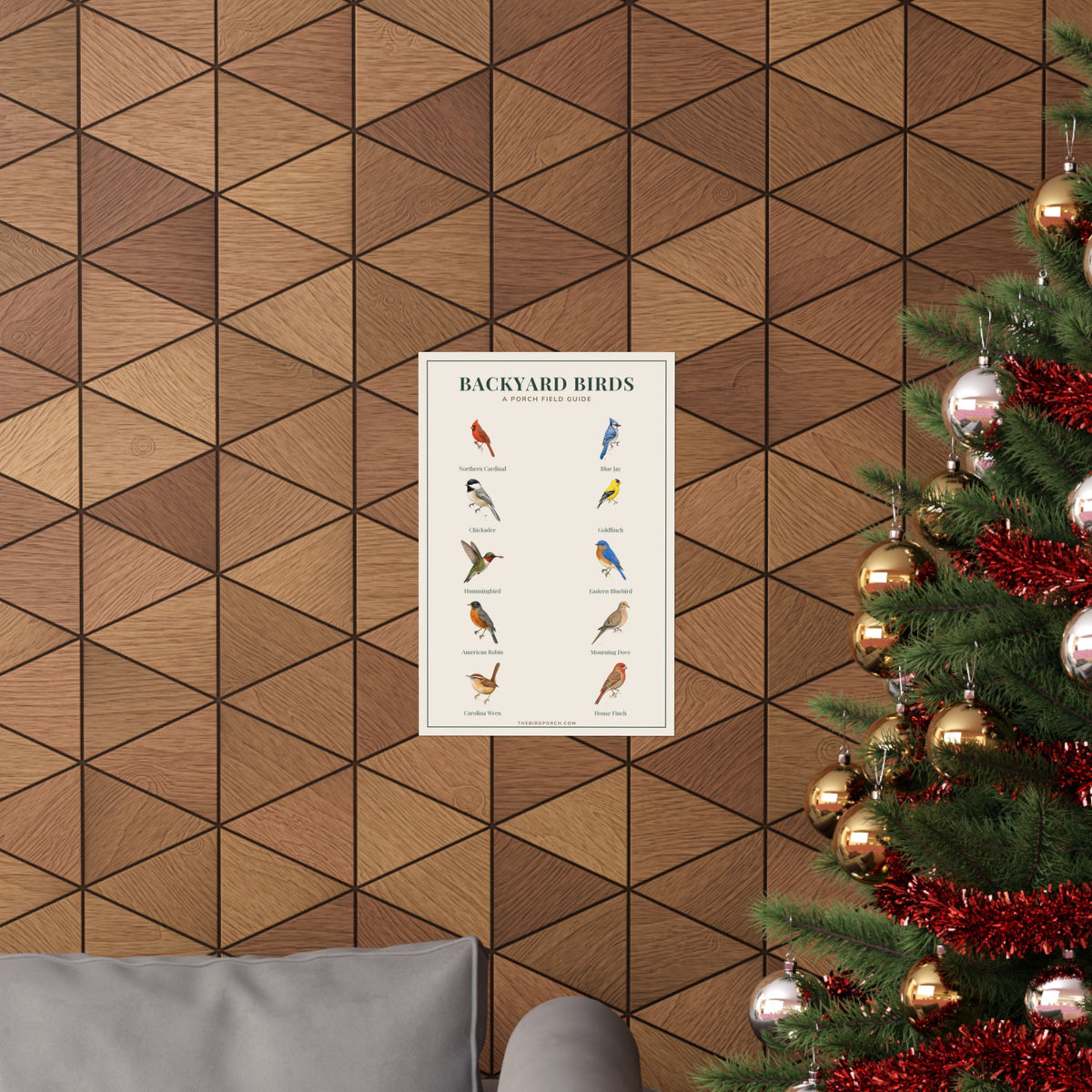 Backyard Birds field guide identification poster, alternate view