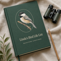 Personalized Bird Life List hardcover journal with binoculars