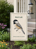 Bird Café Garden Flag – Open Dawn to Dusk – The Bird Porch