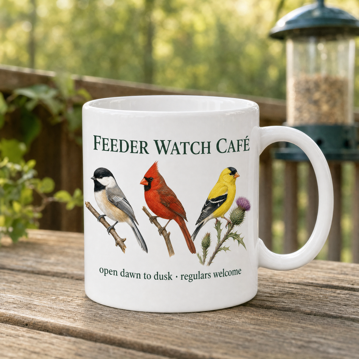 Feeder Watch Café Mug 11 oz – The Bird Porch
