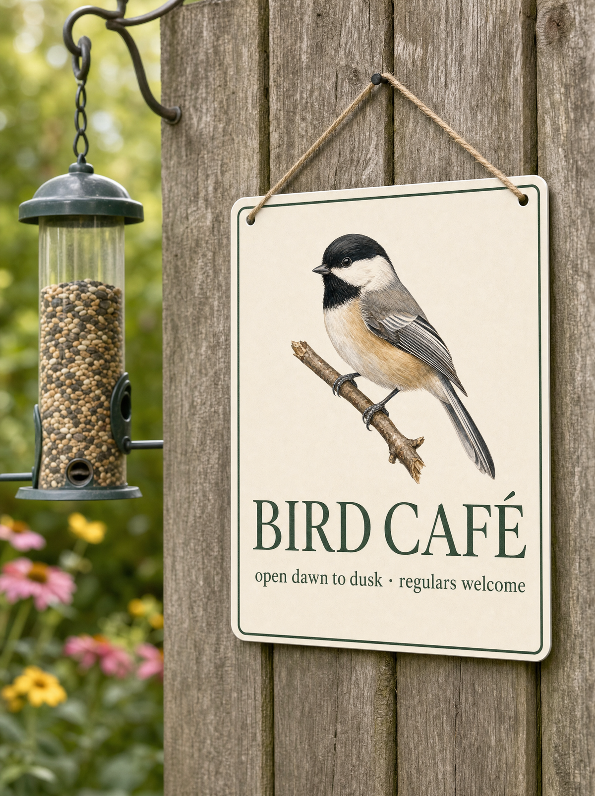 Bird Café Metal Sign 8×12 – The Bird Porch