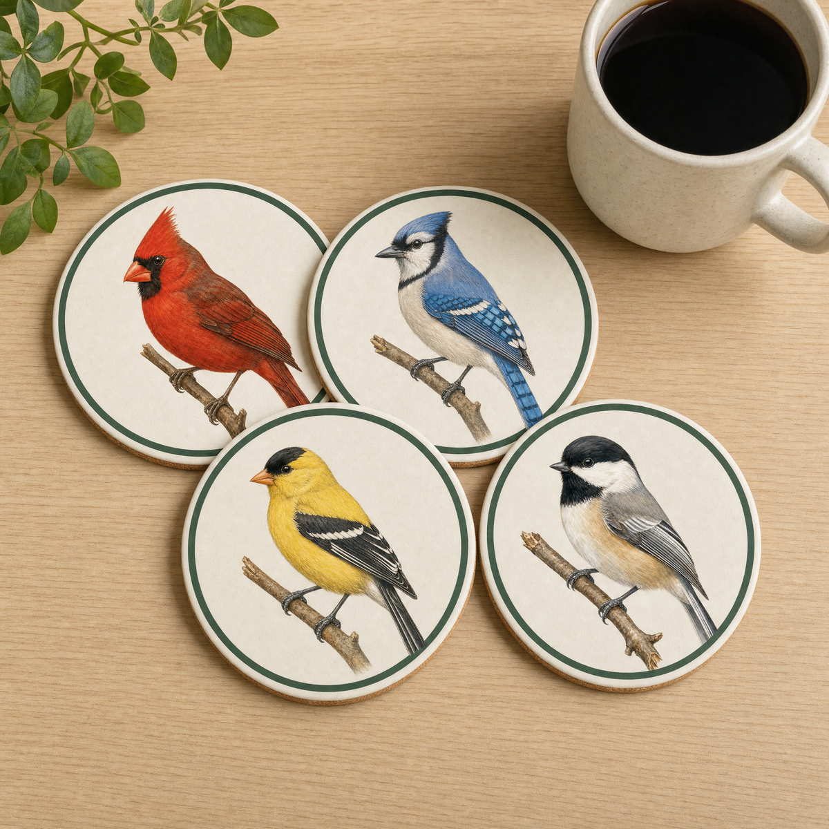 Backyard Birds Coaster Set (4) – The Bird Porch