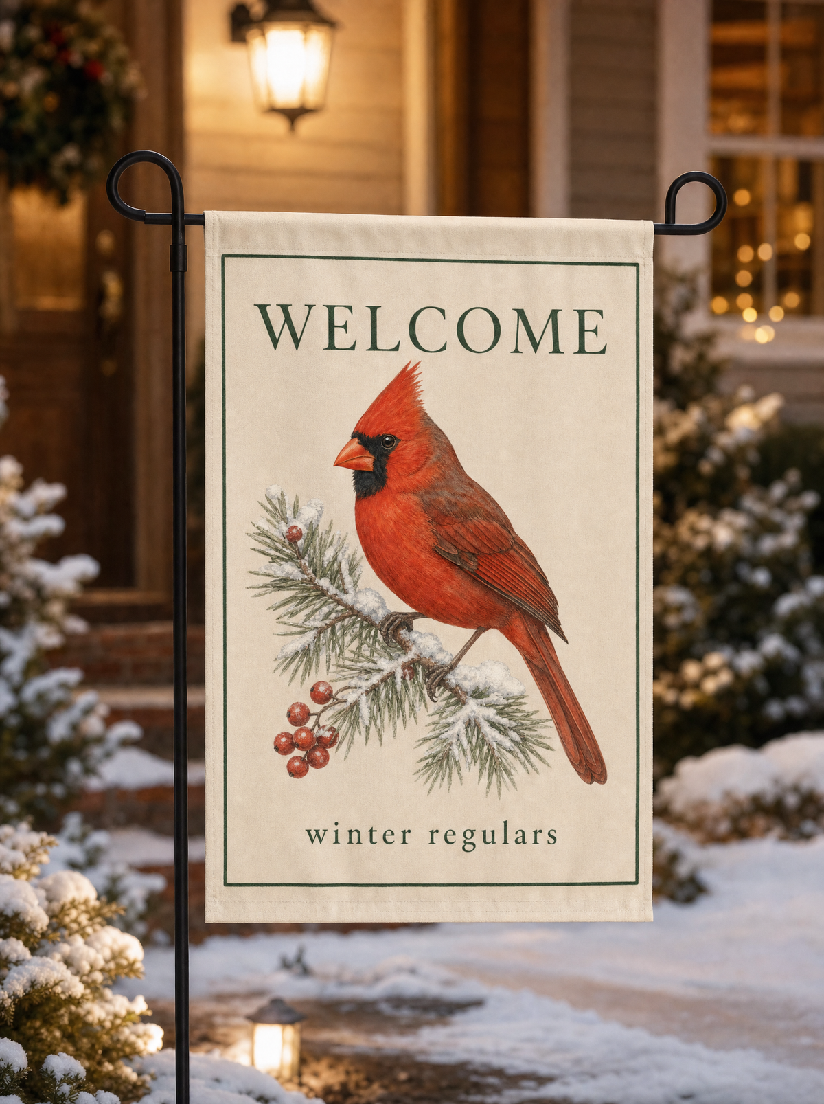 Winter Regulars Cardinal Garden Flag – The Bird Porch